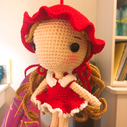 【磨啡手作】手編毛線玩偶—小紅帽吊飾 第1張的照片