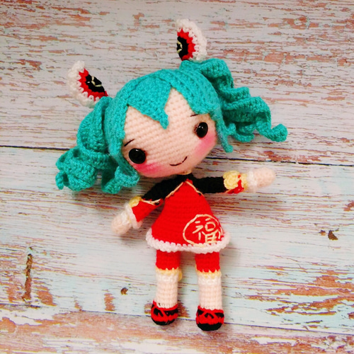 ブラウンハンドメイド]手編みウール人形 - 晴れやかなライオン