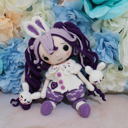 【磨啡手作】手編毛線玩偶—兔子女孩 第4張的照片