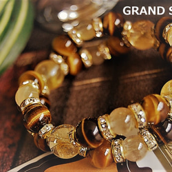 CROSS BAR】シトリン×タイガーアイ×ルチルクォーツ 天然石