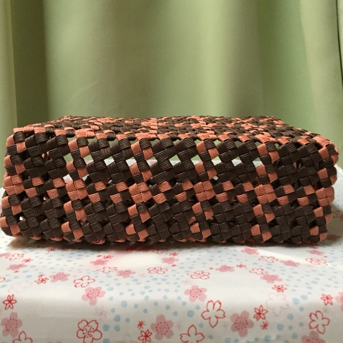 a様　オーダーカゴ完成品❸❹❺❻ 1636 網代編み 藍染めヒゴ横ライン 山葡萄かごバッグ