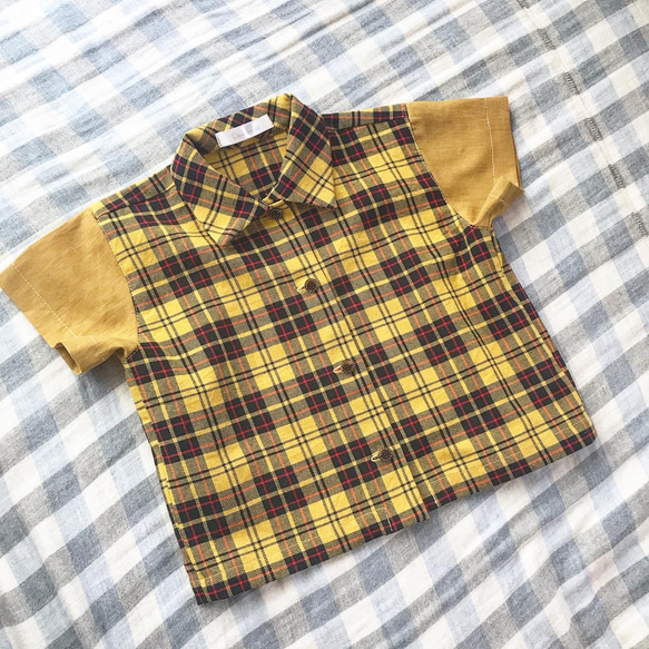 子供服☆チェックシャツ(黄) 2枚目の画像