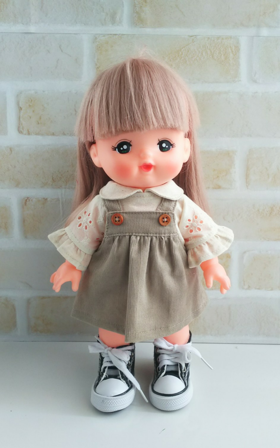 品多く NO.62  吊りスカート 服 黒 単品  メルちゃん 着せ替え服・アウトフィット