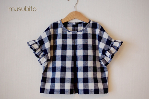 ギンガムチェックプルオーバー（gingham/navy） 1枚目の画像