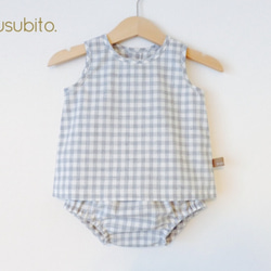 ノースリーブセットアップ（gingham/gray） 1枚目の画像