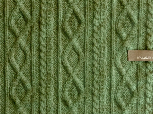 ハンカチスタイ（aranknit/green） 4枚目の画像