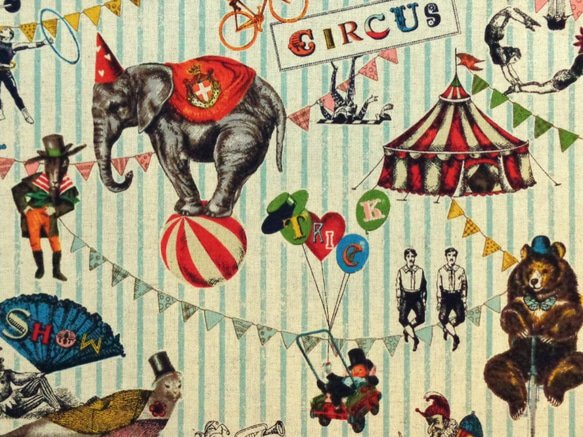 オムツポーチ（circus/blue） 5枚目の画像
