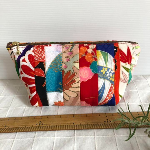 正絹 着物リメイク パッチワーク ポーチ ポーチ 桃子 通販 12767838