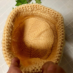 手編み棒針編み　ニットキャップ　帽子　レディス 4枚目の画像