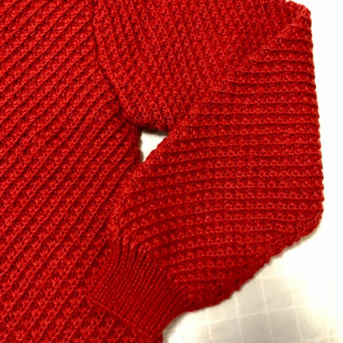 手編みセーター　赤 楽天市場】とじはぎなし！トップダウンセーター Designed by philknit