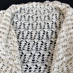 手編みかぎ針編み　透かし編みカーディガン　Fサイズ 4枚目の画像