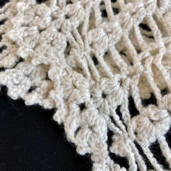 手編みかぎ針編み　透かし編みカーディガン　Fサイズ 7枚目の画像