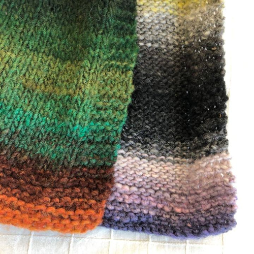 手編み棒針編み 野呂英作 段染め毛糸 ロングマフラー・ストール