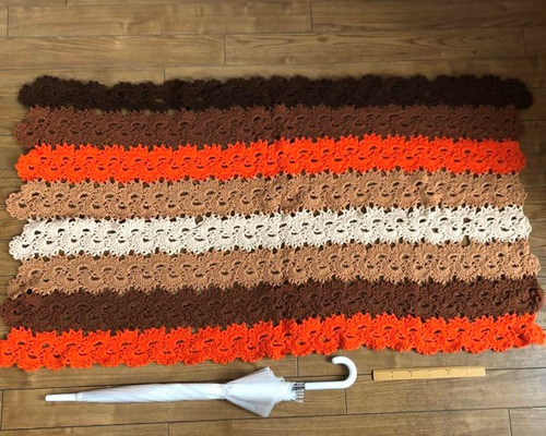 手づくり かぎ針編み マルチクロス オーガニックコットンの植物染め かぎ針編みマルチクロスの会