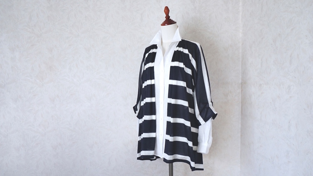 ボーダー柄のニット カーディガン✴︎ネイビー×ホワイト