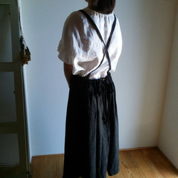 《受注生産》リネンのエプロンワンピースベーシック/スカートタイプ 4枚目の画像