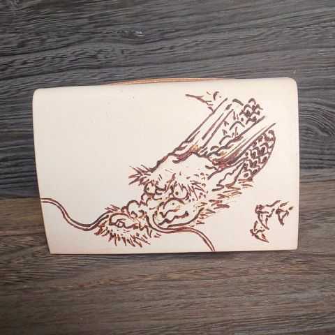 手書き  本革カードケース 名刺入れ