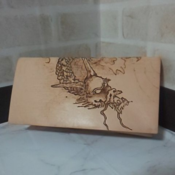 手書き一点物 本革札入 宝くじ入れ 長財布 ROCKAWAY 通販｜Creema  