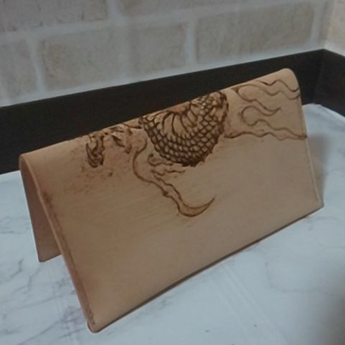 手書き一点物 本革札入 宝くじ入れ 長財布 ROCKAWAY 通販｜Creema  