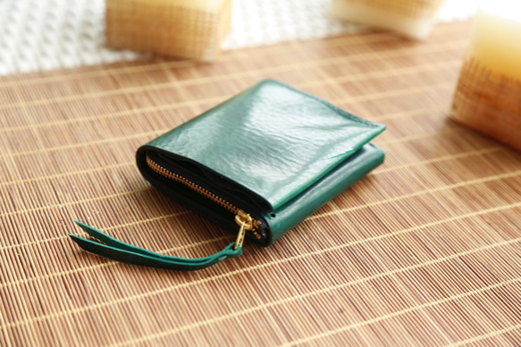 (材料包) 手縫真皮旅行錢包, 多功能, L型拉鍊零錢包, 附說明書 第3張的照片