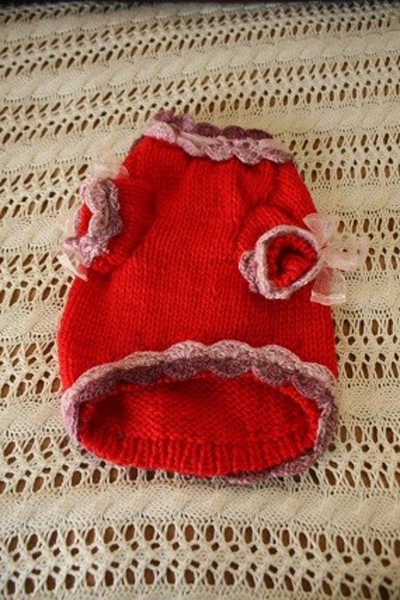 ハートのセーター（赤） 3枚目の画像