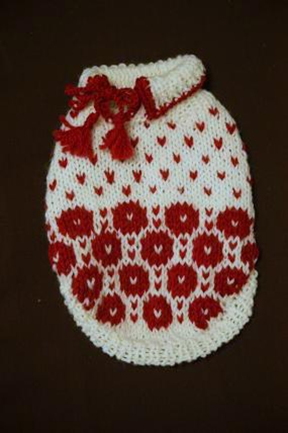 北欧柄セーター　　白×赤 3枚目の画像