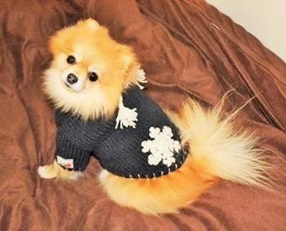 あったか手編みセーター！(雪の結晶柄セーター） 5枚目の画像
