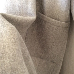 【受注製作】上質リネンウールのローブコート  薄グレー 8枚目の画像