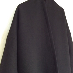 厚手  メルトンウールのガウンコート  黒 2枚目の画像
