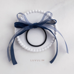 再販》154 小さな麦わら帽子のヘアクリップ ① リボン ヘアクリップ