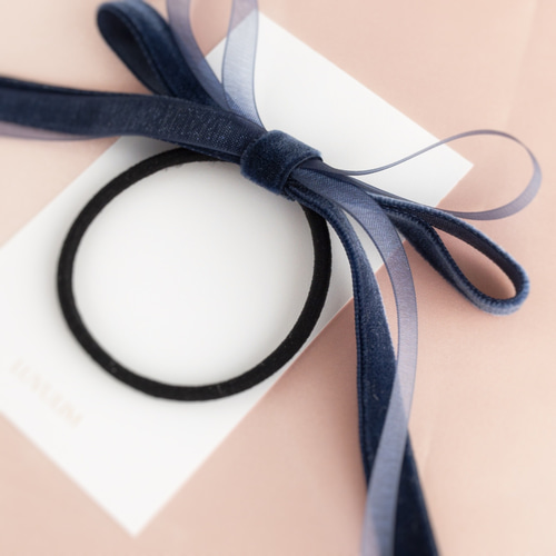 ☞︎リニューアル《再販》033 ベロアとオーガンジーのダブルリボン