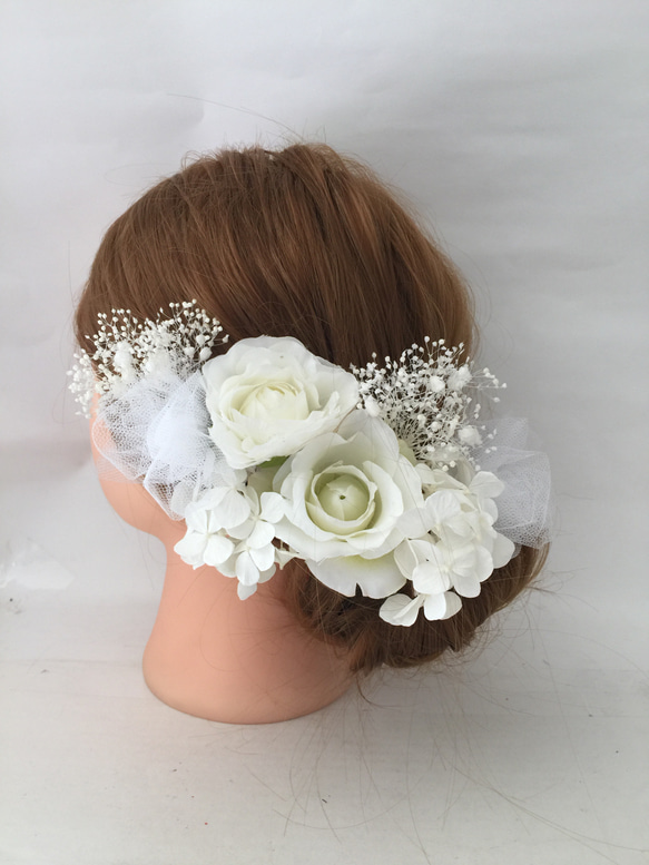 髪飾り 造花薔薇とプリザーブド髪飾り 和装髪飾り ヘッド 髪飾り 造花薔薇とプリザーブド髪飾り 和装髪飾り ヘッド