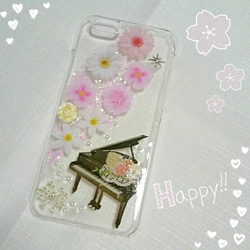 お花とピアノのiPhone6ケース 2枚目の画像