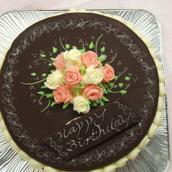 昔懐かしい、チョコレートデコレーションケーキ ブーケバージョン 16ｃｍ 4枚目の画像