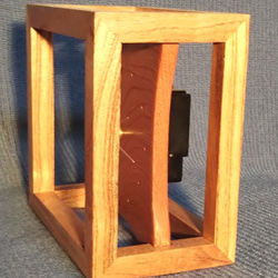 三方留め継ぎ木枠の電波置き時計　飾り時計 2枚目の画像
