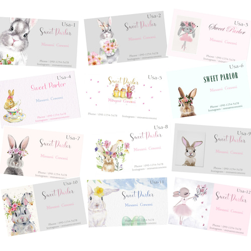 名刺・ショップカード・Usa・40枚（2デザインまでOK）名刺オーダー