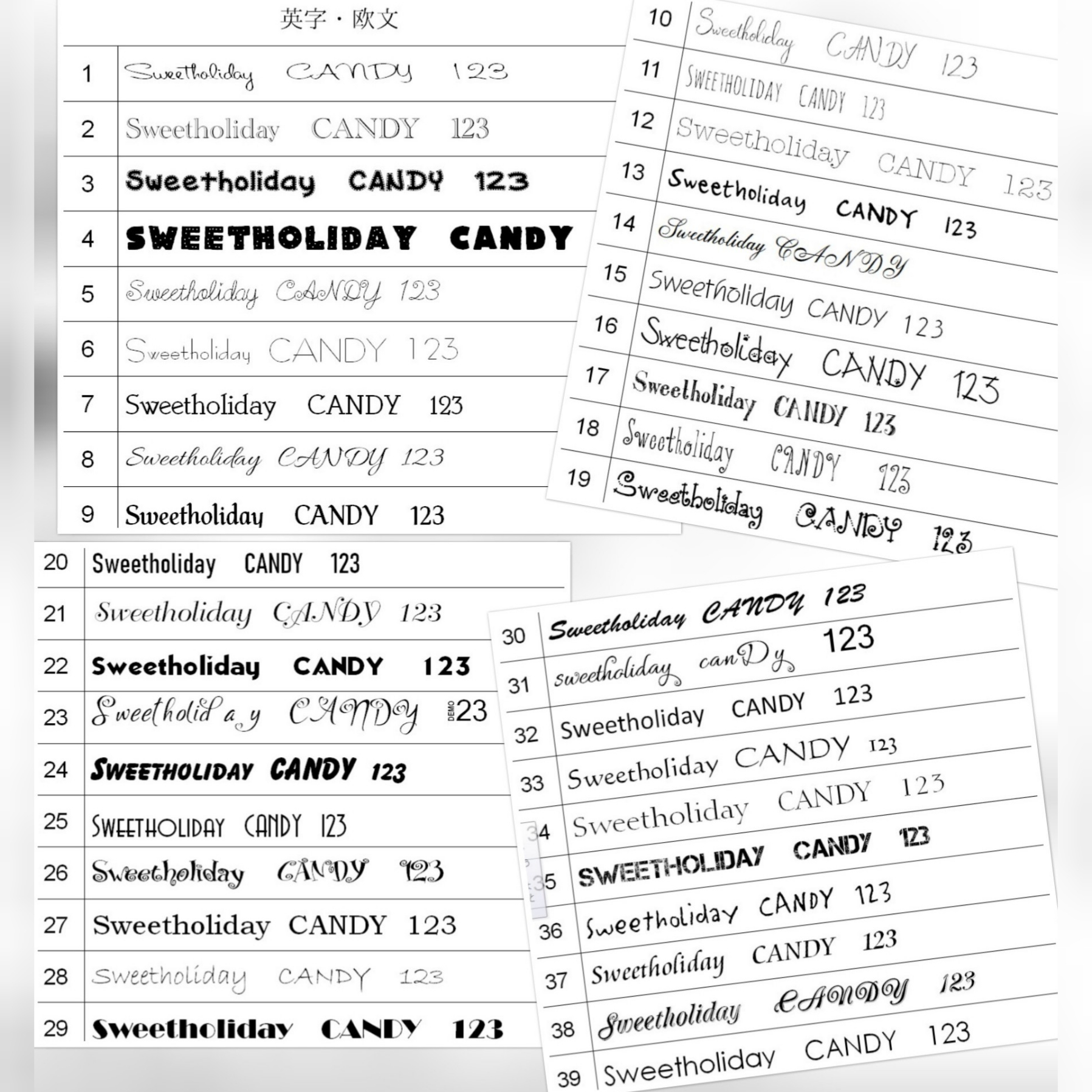 New フォントサンプル 英字