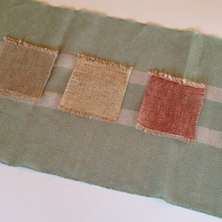 手織り　リトアニアリネン糸のドイリー　レッド 4枚目の画像