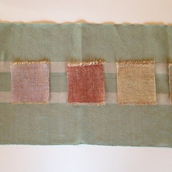手織り　リトアニアリネン糸のドイリー　イエロー 4枚目の画像