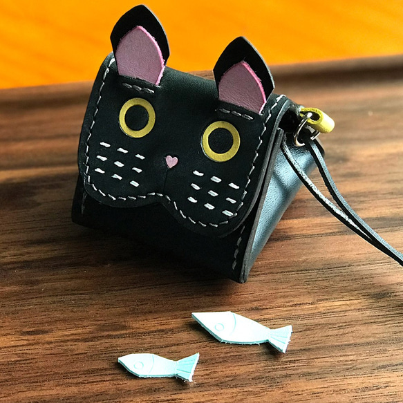 御飯糰小黑貓 動物立體零錢包 第2張的照片