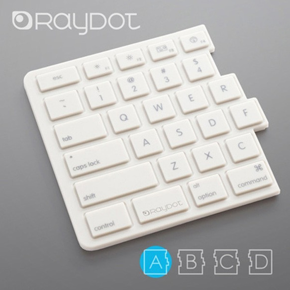 【RayDot】鍵盤造型矽膠杯墊/隔熱墊 (白色 / A) 第1張的照片