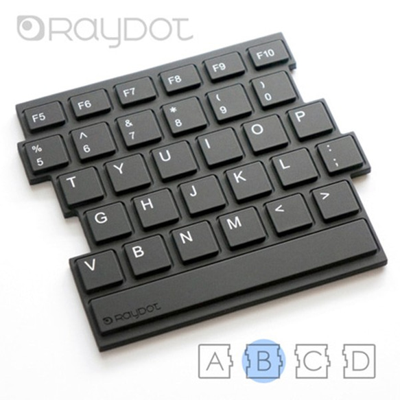 [RayDot]キーボード形状シリコンコースター/断熱パッド（黒/ B） 1枚目の画像