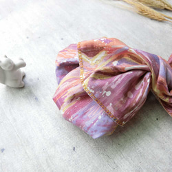 【殼藝品】巨蝶髮帶(水彩渲染藕粉款)-整條可拆開唷! 第4張的照片