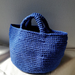 受注製作】まるっこい麻ひもかごバッグ オリーブ×生成り Mサイズ 麻紐