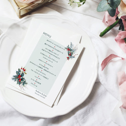 クリスマス【席札】 結婚式 披露宴 パーティ テーブルセッティング おそろいメニュー表などもあります♪ 9枚目の画像