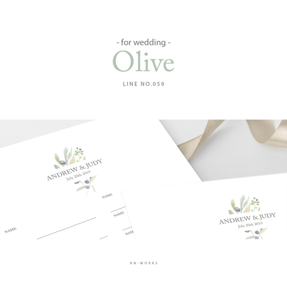 幸せのOlive♡【おそろい♪】 受付サイン&芳名帳 ウェディング 結婚式 ウェルカムスペース 3枚目の画像