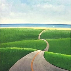 道の絵　海の絵　road 1枚目の画像