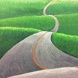 道の絵　海の絵　road 2枚目の画像