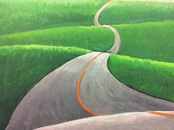 道の絵　海の絵　road 2枚目の画像