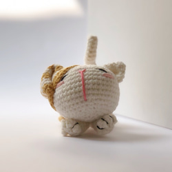 【呆萌專區】8公分愛睏貓-毛線編織鑰匙圈-Amy and Tim 手製で編み 第5張的照片